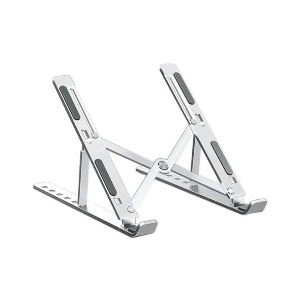 Katlanabilir Ayarlanabilir Metal Laptop Standı Ergonomik Taşınabilir JX-018 Gümüş ürün görseli 1