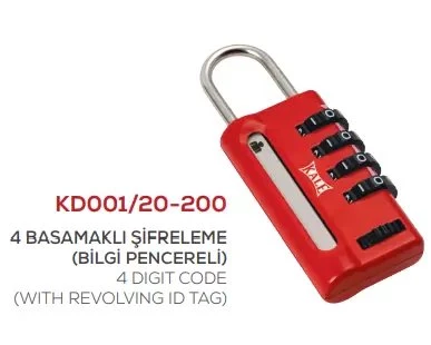 Kale Şifreli Asma Kilit 4 Basamaklı - Resim 2