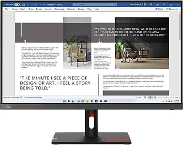 LENOVO LVK 63DFKAT4TK 27 4MS IPS Monitör ürün görseli 1