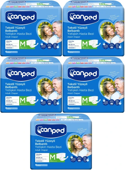 Canped Yetişkin Bezi Bel Bantlı Tekstil Yüzey M - Orta - Medium 90 Adet ürün görseli 1