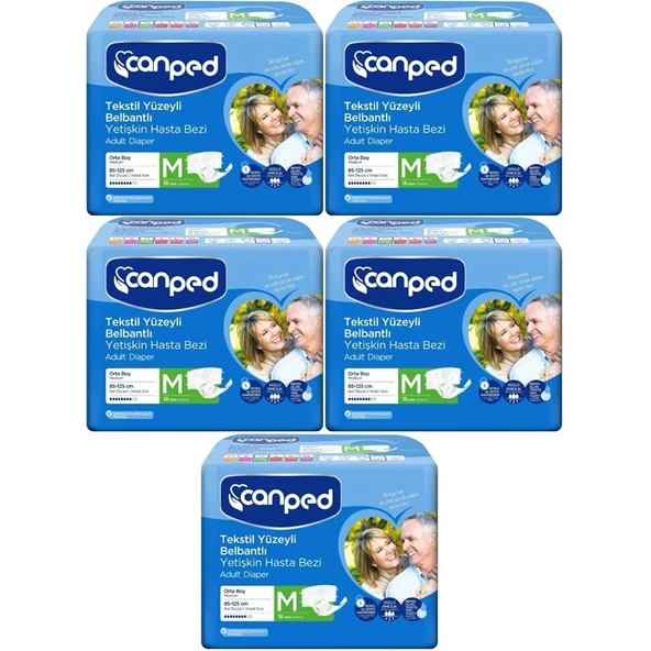 Canped Yetişkin Bezi Bel Bantlı Tekstil Yüzey M - Orta - Medium 90 Adet ürün görseli 1