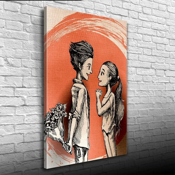 Sevgililer Kanvas Tablo 50 x 70 - Resim 3