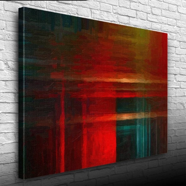 Kırmızı ve Lacivert Soyut Çalışma Kanvas Tablo 50 x 70 ürün görseli 1