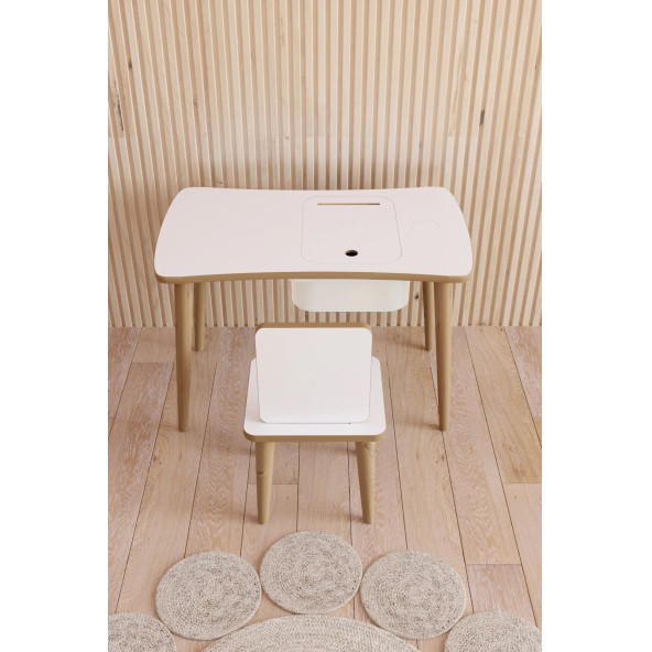 Yüceer Home Montessori Çocuk Masa Sandalye Aktivite Masası Çalışma Masası Sandalye Takımı - Resim 2