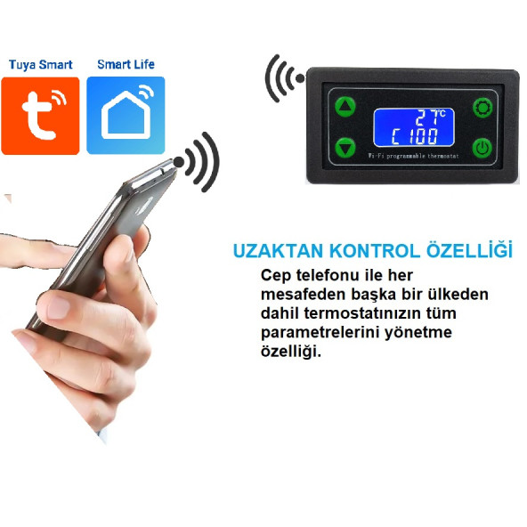 Yate10 Smart Wifi 220V 1000C 10A Termostat - Resim 2