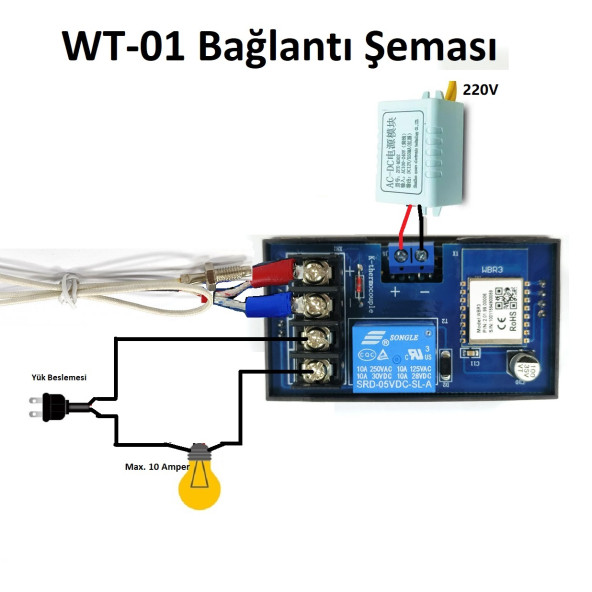 Yate10 Smart Wifi 220V 1000C 10A Termostat - Resim 4