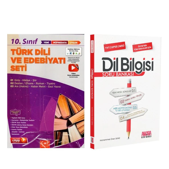 Çap Yayınları 10.Sınıf Türk Dili ve Edebiyatı Konu ve AKM Dil Bilgisi Soru Bankası Seti 2 Kitap ürün görseli 1