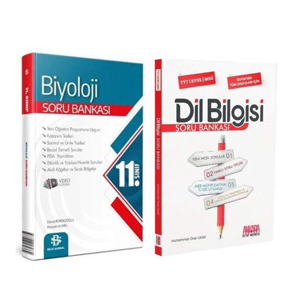 Bilgi Sarmal 11.Sınıf Biyoloji ve AKM Dil Bilgisi Soru Bankası Seti 2 Kitap ürün görseli 1