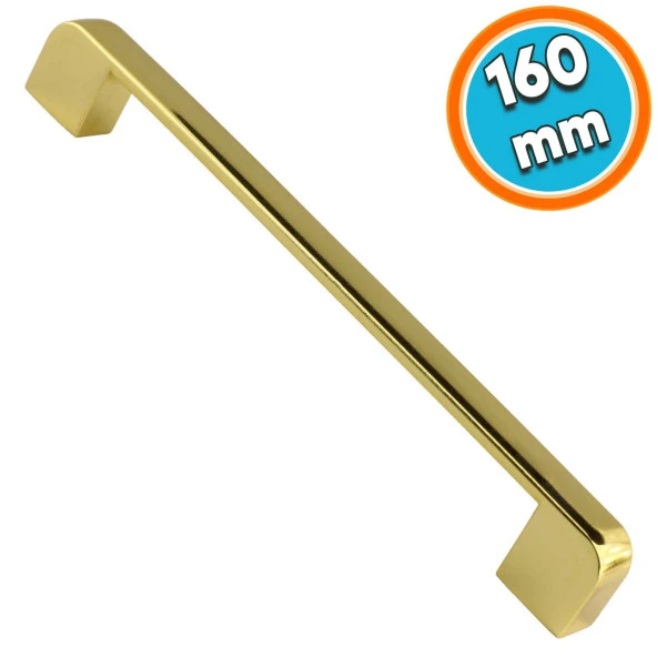 Mobilya Mutfak Dolabı Oval Çekmece Dolap Kapak Kulpu Kulbu Gold 160 mm Metal Kulp ürün görseli 1