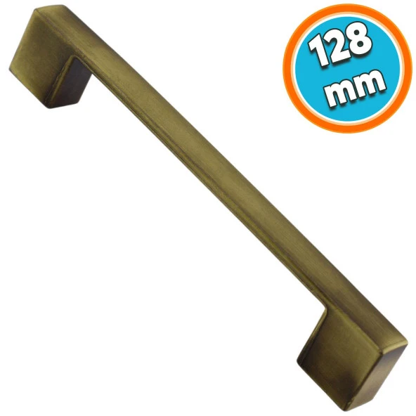 Mobilya Mutfak Dolabı Düz Çekmece Dolap Kapak Kulpu Kulbu Antik Sarı 128 mm Metal Kulp ürün görseli 1