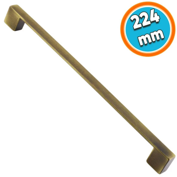 Mobilya Mutfak Dolabı Çekmece Düz Dolap Kapak Kulpu Kulbu Antik Sarı 224 mm Metal Kulp ürün görseli 1