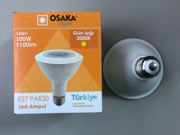 2 ADET OSAKA E27 PAR 30 LED LAMBA 14W 100W  1100 LÜMEN 3000K SARI ürün görseli 1