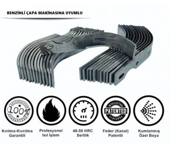 Demiray Federli Antrac Benzinli Çapa Makinası Çapa Bıçağı Takımı (24 CM - 24 ADET) ürün görseli 1