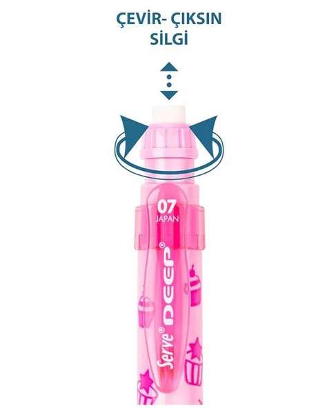 Serve Deep Versatil Kalem Pembe 0.7 Tatlı Serisi - Resim 3