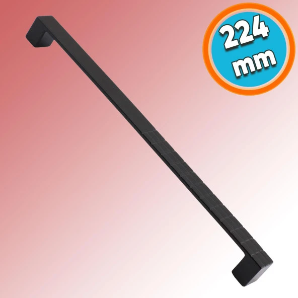 Mobilya Mutfak Dolabı Çekmece Dolap Kapak Kulpu Kulbu Siyah 224 mm Desenli Metal Kulp ürün görseli 1