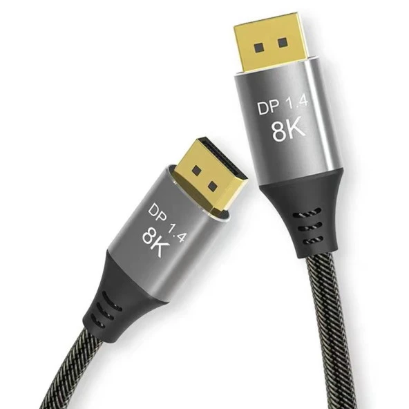 PrimeX PX-DP14-5 5 Metre 1.4V 2K-4K-8K UHD Örgülü Display Kablo, 360Hz Destekli FreeSync G-Sync Displayport Kablo, 144Hz 5 Metre Display kablo, 165hz Display kablo, 240Hz Display kablo, 360hz Display kablo ürün görseli 1