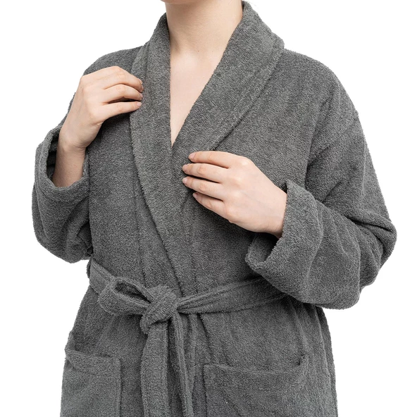 Soley | Minerva | Extra Yumuşak %100 Pamuk Kadın / Erkek Unisex Bornoz - Resim 10