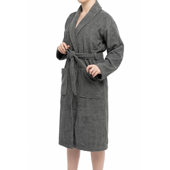 Soley | Minerva | Extra Yumuşak %100 Pamuk Kadın / Erkek Unisex Bornoz - Resim 9