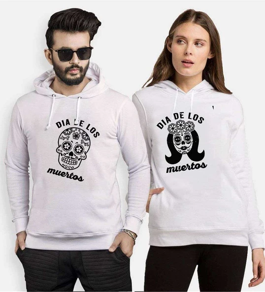 Tshirthane Dia De Los Muertos Sevgili Kombinleri Kapüşonlu Kombini ürün görseli 1