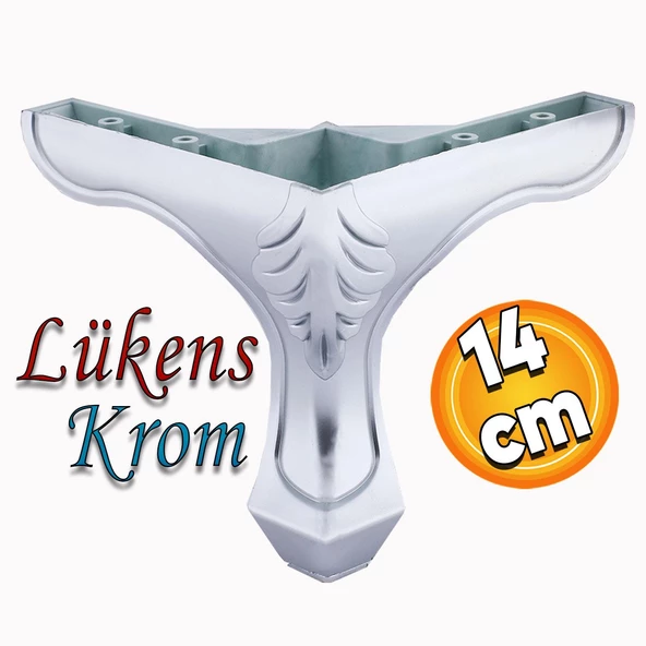 Lükens Lüks Mobilya Oturma Grubu Kanepe Tv Ünitesi Koltuk Ayağı Baza Ayakları Plastik Krom 14 Cm ürün görseli 1