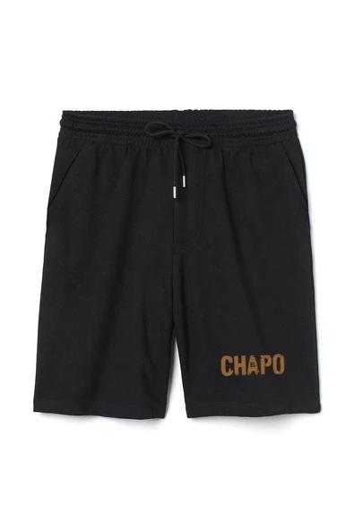 El Chapo Logo Erkek Siyah Şort ürün görseli 1