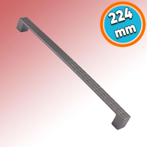 Mobilya Mutfak Dolabı Çekmece Dolap Kapak Kulpu Kulbu Füme 224 mm Desenli Metal Kulp ürün görseli 1