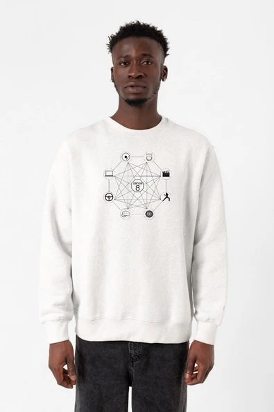 Sense8 Sensates Cluster Beyaz Erkek 2ip Sweatshirt ürün görseli 1