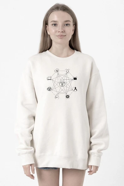 Sense8 Sensates Cluster Beyaz Kadın 2ip Sweatshirt ürün görseli 1