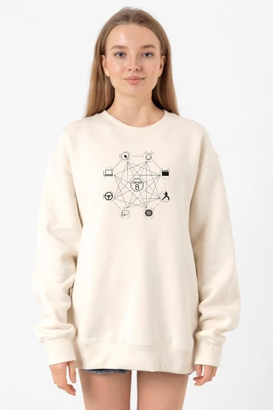 Sense8 Sensates Cluster Ekru Kadın 2ip Sweatshirt ürün görseli 1