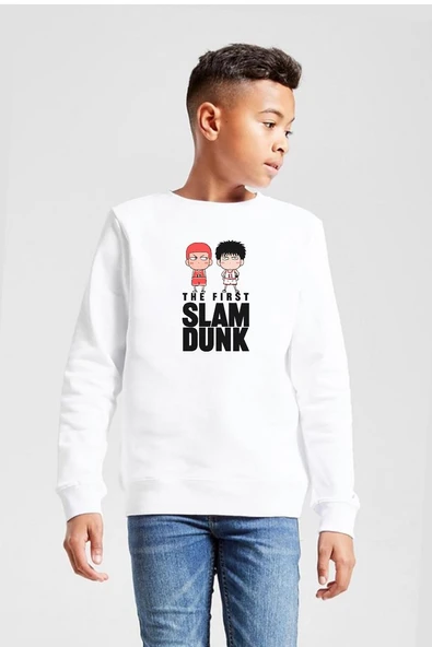 Slam Dunk First Slam Dunk Beyaz Çocuk 2ip Sweatshirt ürün görseli 1