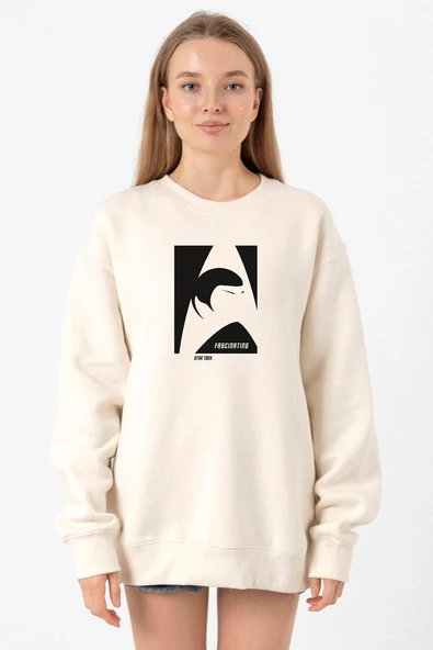 Star Trek Spock Fascinating Ekru Kadın 2ip Sweatshirt ürün görseli 1