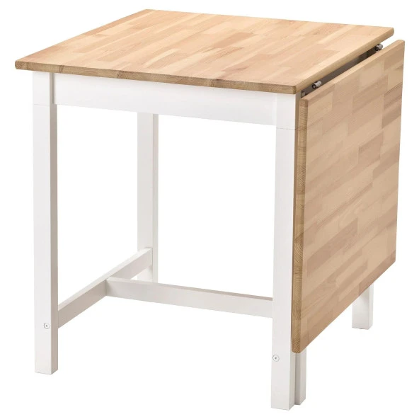PINNTORP Katlanır Mutfak Masası, Açık Kahverengi-beyaz, 2-4 Kişilik, Katlanabilir, 67/124x75 cm ürün görseli 1