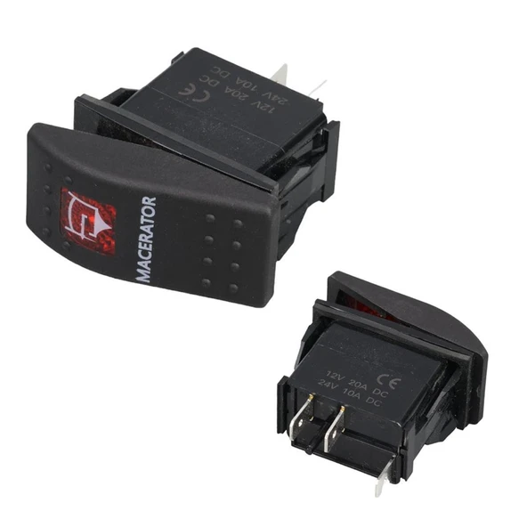 Ayt Macaratör Sembollu Lambalı Işıklı Araç On Off Aç Kapa Anahtar Düğme Oto İçin 12-24 Volt Switch 3 Pinli ürün görseli 1