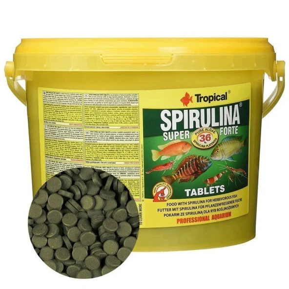 Tropical Spirulina Super Forte Tablets 24gr  Takriben 50 adet  % 36 Poşette Gönderilir   Skt: 01/2029 ürün görseli 1