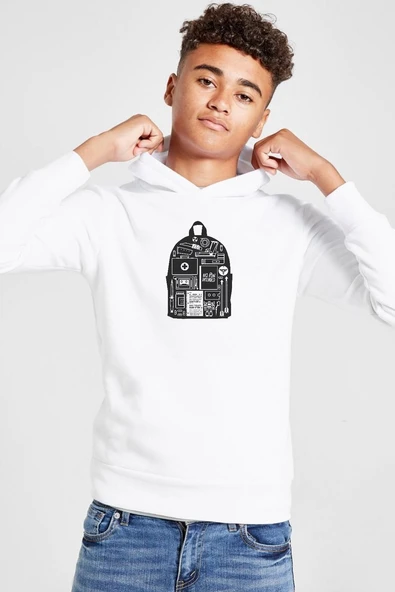 The Last Of Us Ellie's Backpack Beyaz Çocuk 3ip Kapşonlu  Sweatshirt ürün görseli 1