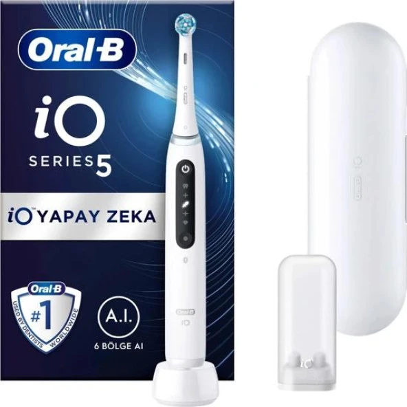 Oral-B iO 5 Beyaz Şarjlı Diş Fırçası ürün görseli 1