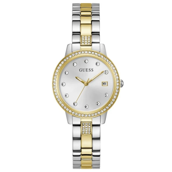 GUESS GUGW0725L1 ALTIN KAPLAMA TAŞLI KADIN KOL SAATİ ürün görseli 1