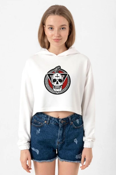 The Purge The Forever Purge Ekru Kadın Crop Kapşonlu ürün görseli 1