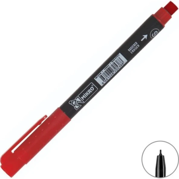 Mikro MK-419 Permanent Asetat Kalemi S Kırmızı ürün görseli 1