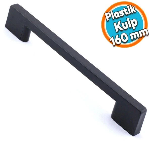 Mobilya Mutfak Dolabı Çekmece Dolap Kulpları Kapak Kulpu Kulbu Siyah 160 mm Plastik Kulp ürün görseli 1