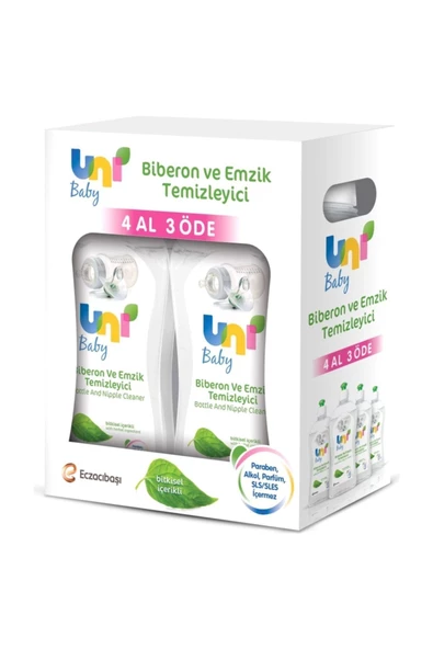 UniBaby Biberon Emzik Temizleyici 500ml Paket 4lü ürün görseli 1