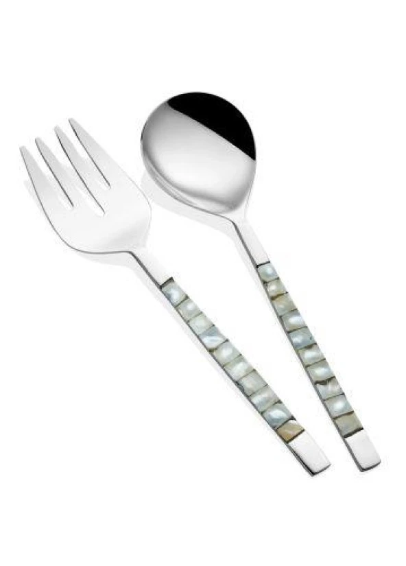 The Mia Pearl Salata Servis Takımı White 2 Parça CKB0173 ürün görseli 1
