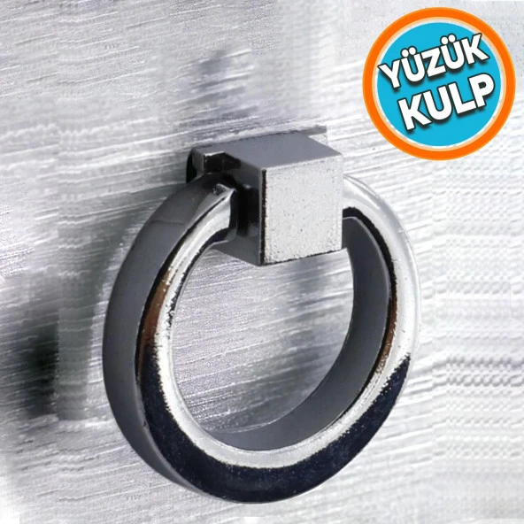 Mobilya Mutfak Dolabı Çekmece Dolap Kulpları Kapak Kulpu Kulb Metal Yüzük Düğme Sarkaç Antrasit Kulp ürün görseli 1