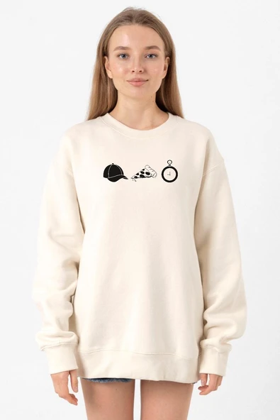 The Walking Dead Glenn Rhee Symbols Ekru Kadın 2ip Sweatshirt ürün görseli 1