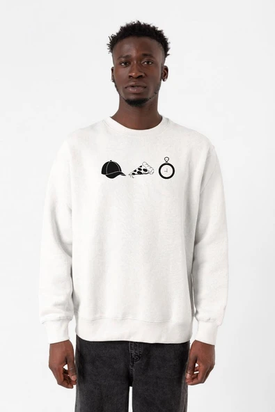 The Walking Dead Glenn Rhee Symbols Beyaz Erkek 2ip Sweatshirt ürün görseli 1