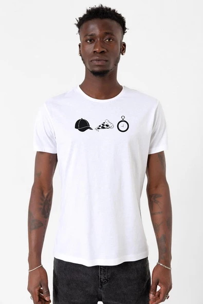 The Walking Dead Glenn Rhee Symbols Beyaz Erkek Bisikletyaka Tshirt ürün görseli 1
