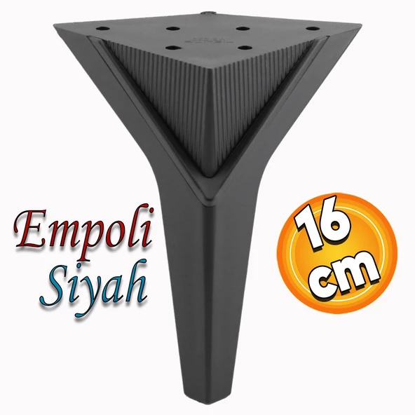 Empoli Lüks Mobilya Kanepe Tv Ünitesi Koltuk Ayağı Mat Siyah Baza Ayakları Plastik 16 Cm ürün görseli 1