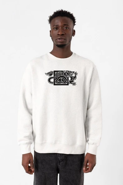 The Wheel Of Time Dragon Minimal Beyaz Erkek 2ip Sweatshirt ürün görseli 1