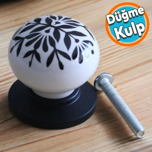 Siyah Kulp Gerçek Porselen Düğme Mobilya Mutfak Dolabı Çekmece Dolap Kulpları Kapak Kulpu Kulbu ürün görseli 1