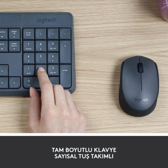 Logitech MK235 Kablosuz Klavye Mouse 920-007925 - Resim 4